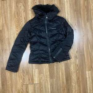 Vintage Bebe Y2K Satin Puffer Jacket with Faux Fur Trim